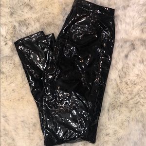 Black Vinyl Pants